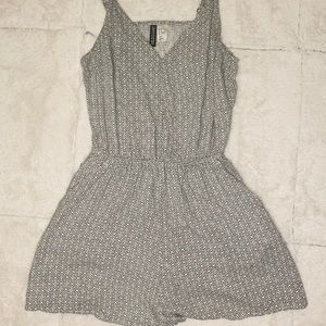 Grey and White H&M Patterned Romper